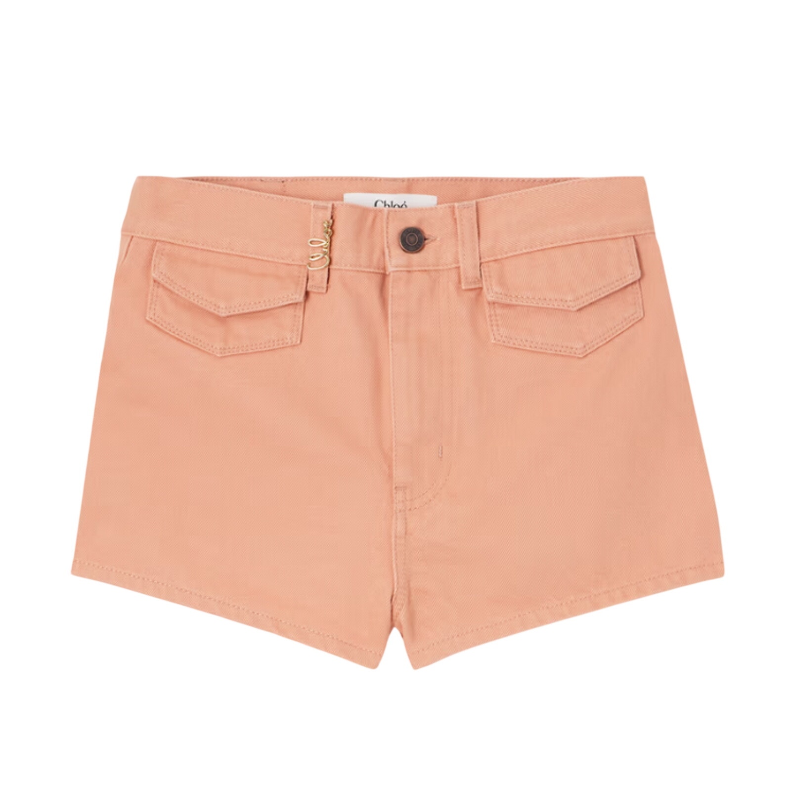 Chloe Embellished Peach Denim Shorts Size Fr 36 Nwt